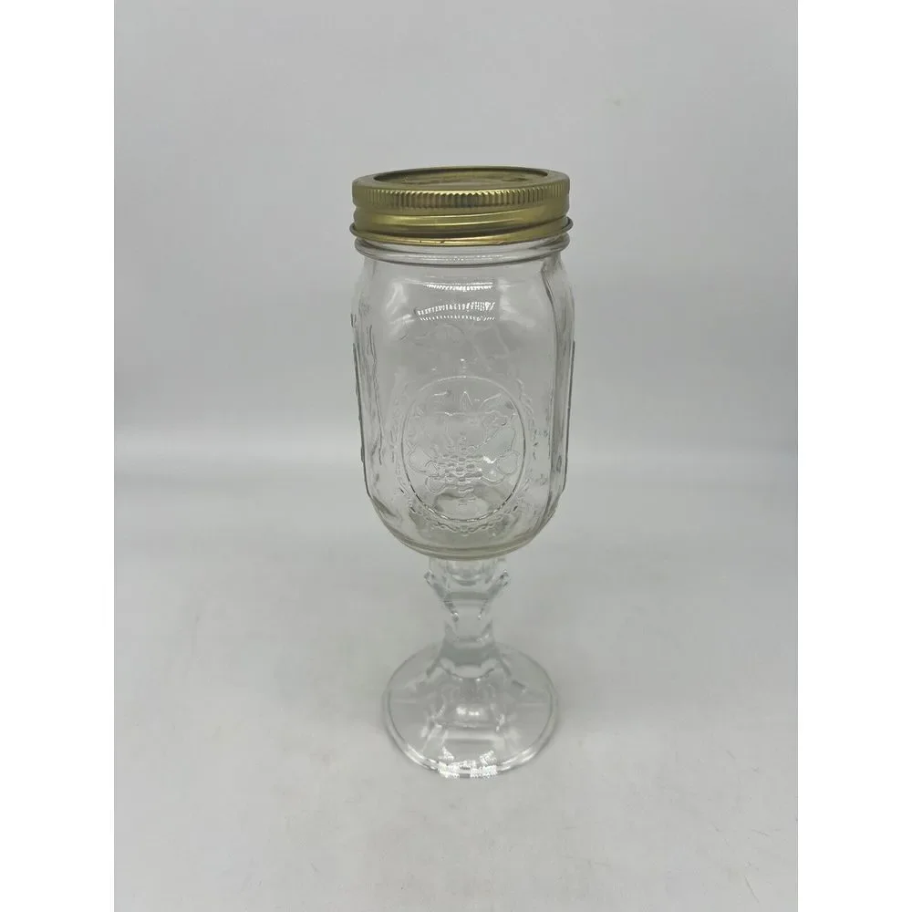 Original Redneck Wine Glass Ball‎ Mason Jar Goblet  - Candle Holder - #196